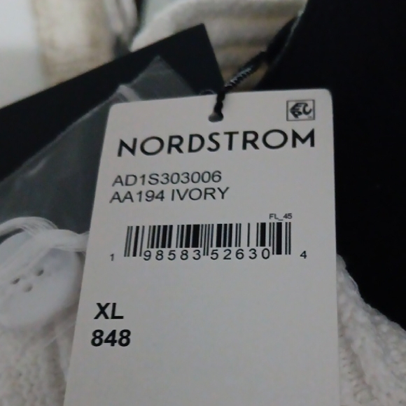 Nordstrom White Button-Up Fringe Cardigan - Picture 5 of 5